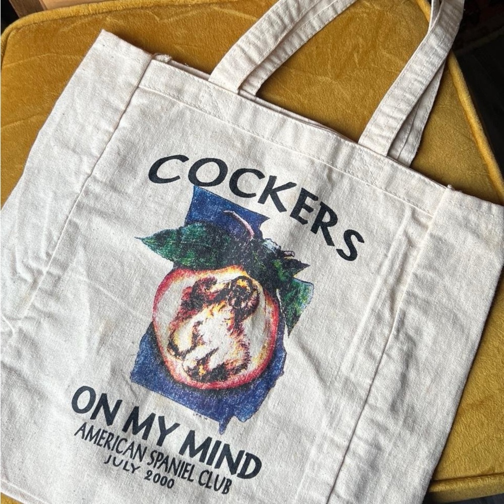 Cockers On My Mind Cream Canvas Tote Bag